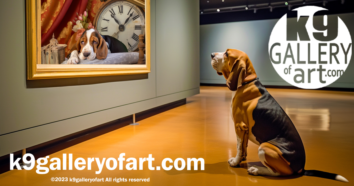Basset Hound Visits the k9 Gallery of Art